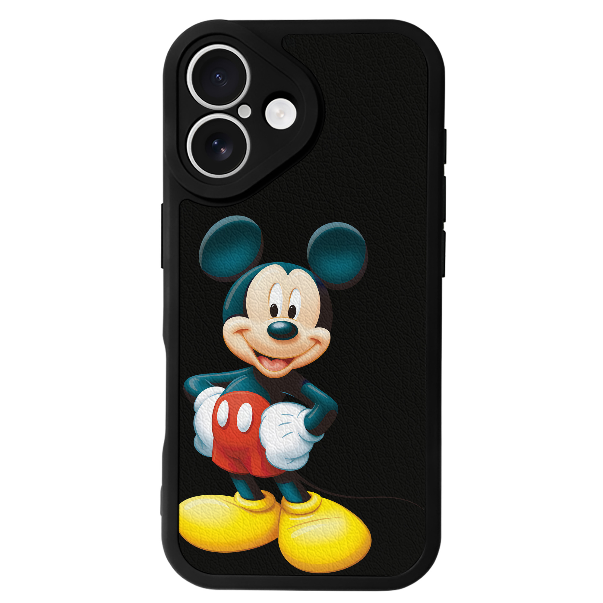 （画像用） ミッキーマウス Mickey Mouse 【iPhone 16シリーズ対応】シリコンスマホケース（レザー調） 材質：シリコン